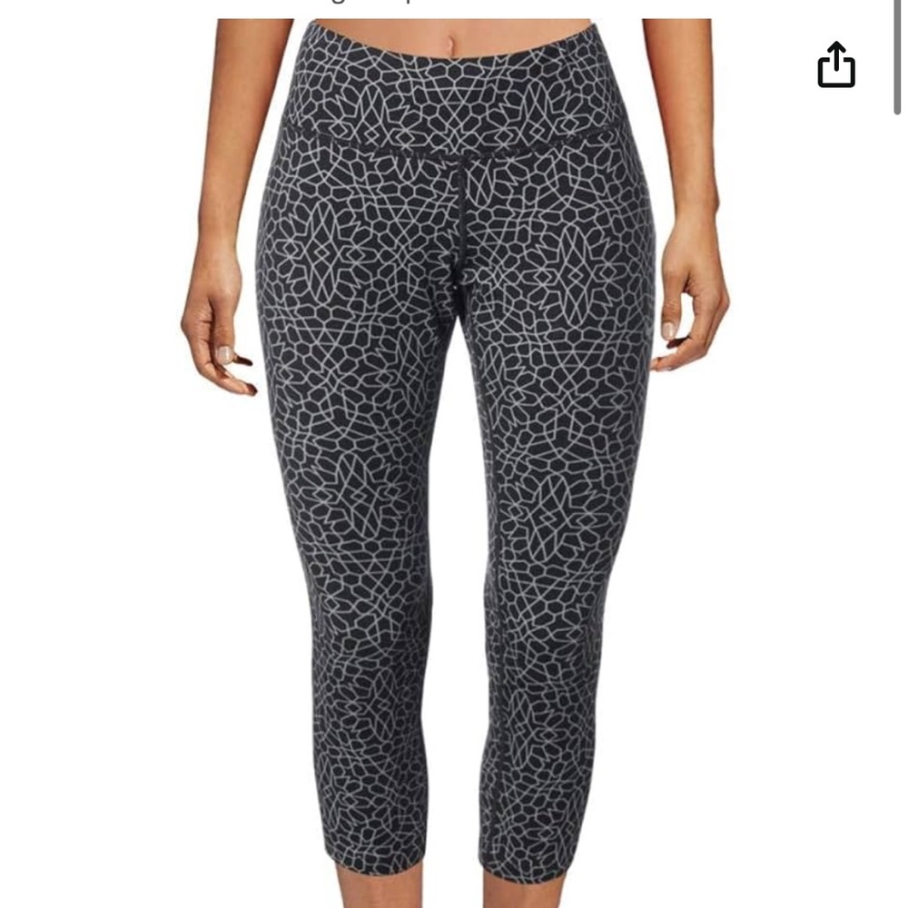 Nike Running Crop Geometric Pattern Mid Rise Tights Size XL